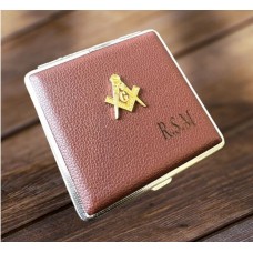 Freemason Masonic Personalised Leather Cigarette Case